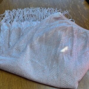 Pink Knit Fringe Skirt